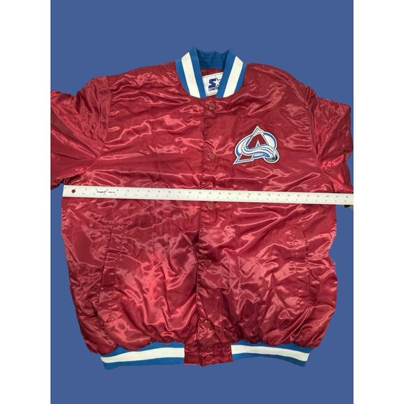 NWT New NHL Colorado Avalanche Burgundy Starter Satin Bomber Jacket Men’s XXL - Picture 4 of 7